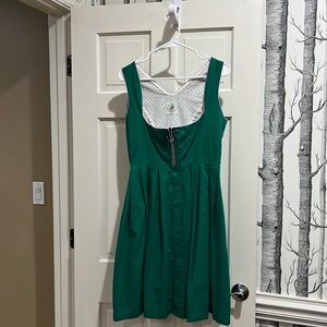 Vintage German Dirdl Dress Authentic Green Golimbeck 70s Womens Size 44